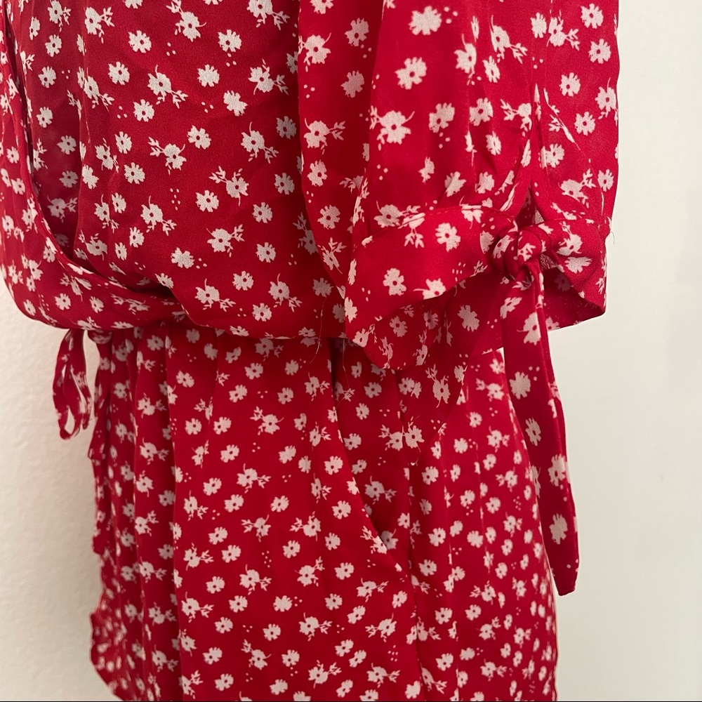 Floral Dolly Red Romper - Picture 5 of 6